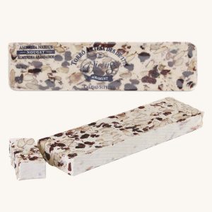 Torrons Vicens hantverkare halvhård mandelnougat med tranbär (turrón / torró semiduro de almendra con arándanos), bar