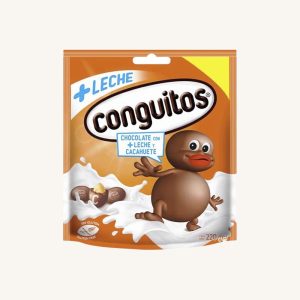 Conguitos Leche, milk chocolate-covered peanuts (cacahuetes recubiertos de chocolate con leche), medium bag 220g