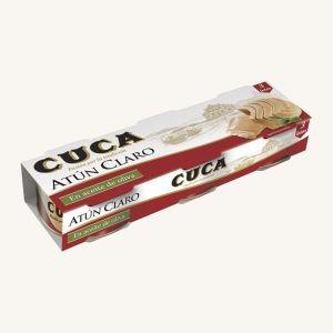 Cuca light tuna in olive oil (atún claro en aceite de oliva), from Galicia, pack of 3