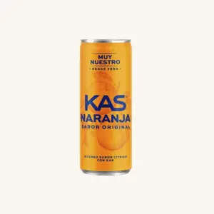 Kas Naranja, orange soft drink, original flavour, from Basque Country, can 33cl