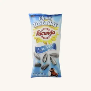 Facundo roasted sunflower seeds without salt (Pipas tostadas sin sal), bag 100g