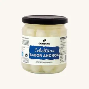Consum Anchovy-flavoured pearl onions (cebollitas sabor anchoa), jar 200 g