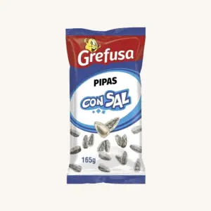 Grefusa Pipas con sal (roasted salted sunflower seeds), from Valencia, medium bag 165g